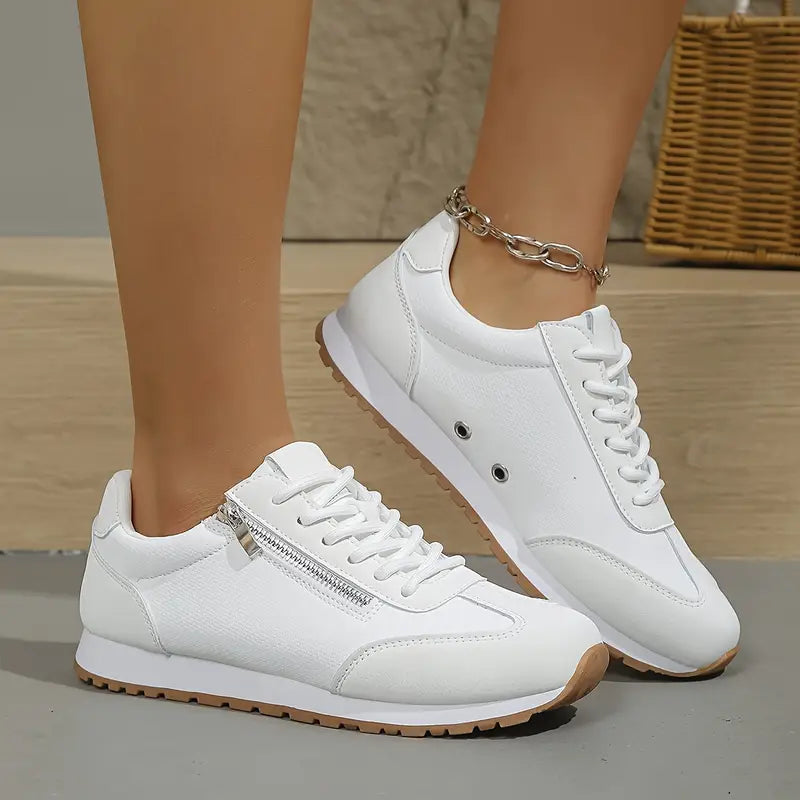 Women’s Orthopedic Walking Sneakers with Cushioned Sole and Lace Up Design