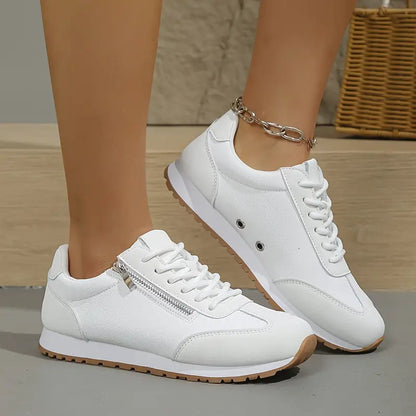 Women’s Orthopedic Walking Sneakers with Cushioned Sole and Lace Up Design