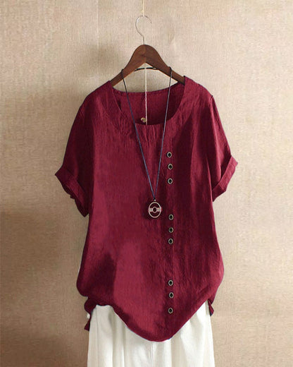 Beatrice | Women’s Summer Button Detail Casual Blouse