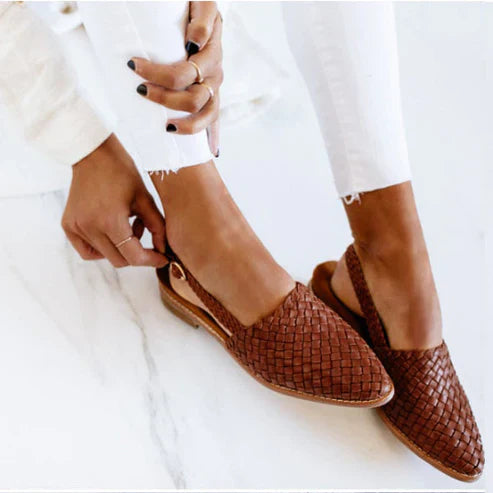 Elegant Buckle Slip On Loafers for Women