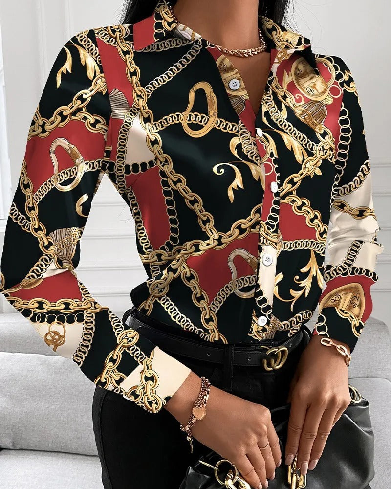 Retro-Inspired Blouse with Classic Elegance for Women