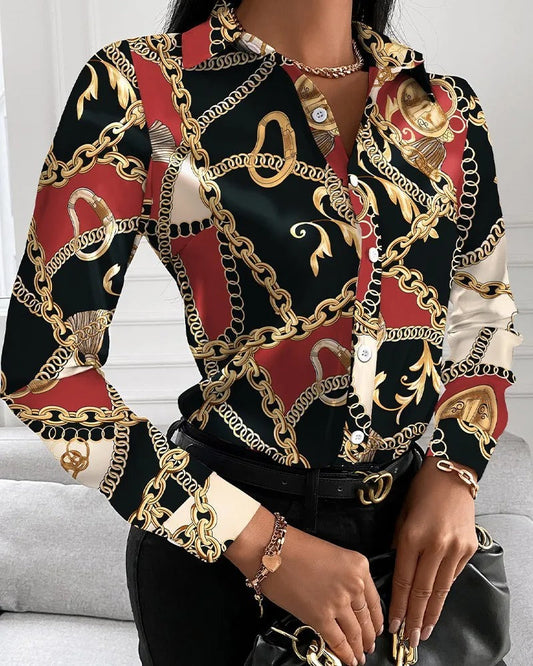 Retro-Inspired Blouse with Classic Elegance for Women