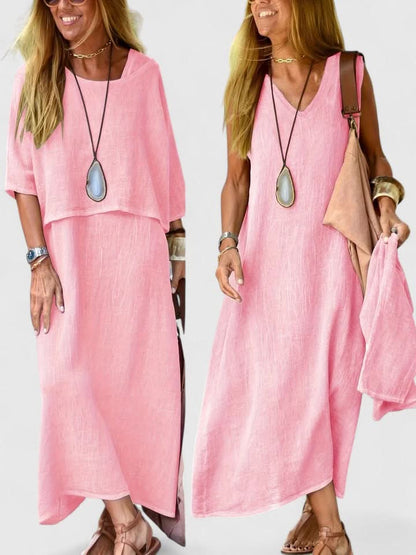 Women's Elegant Two Piece Set Relaxed Fit Top and Matching Skirt Outfit