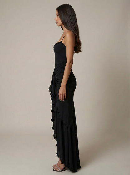 Carley | Women’s Sweetheart Neck Draped Maxi Dress