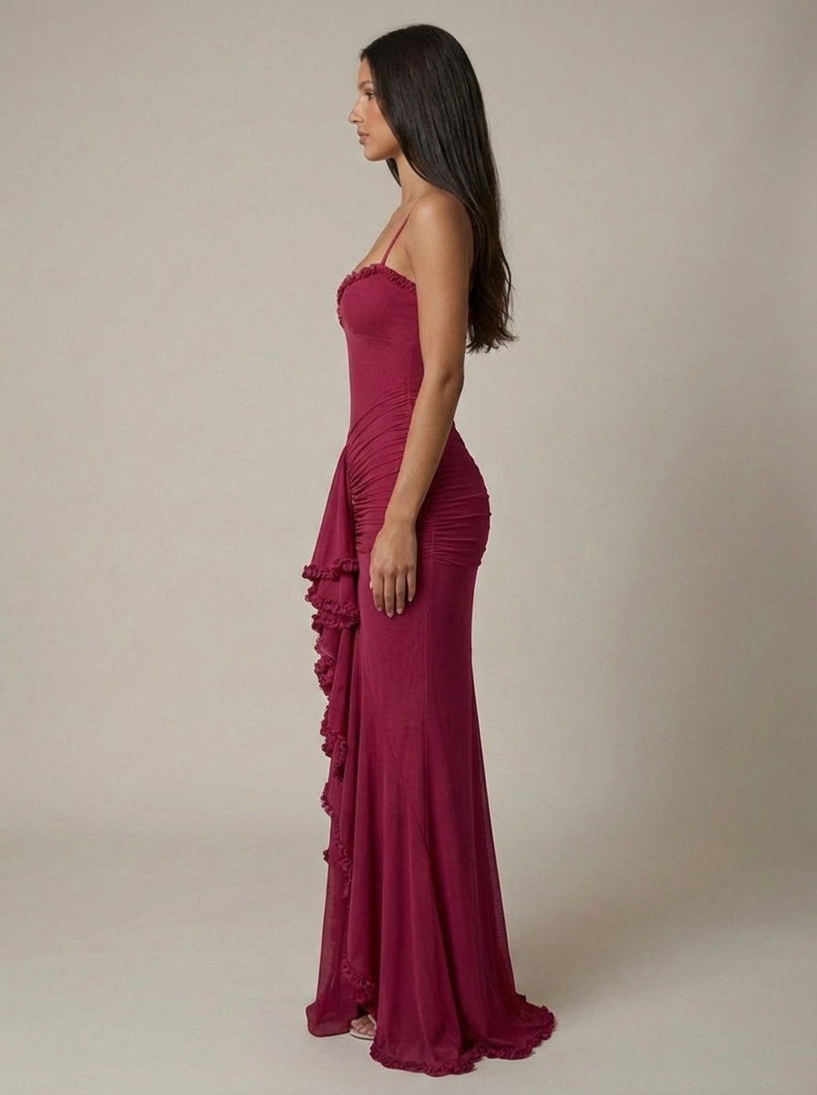 Carley | Women’s Sweetheart Neck Draped Maxi Dress