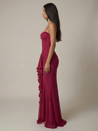 Carley | Women’s Sweetheart Neck Draped Maxi Dress