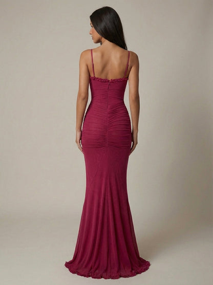 Carley | Women’s Sweetheart Neck Draped Maxi Dress