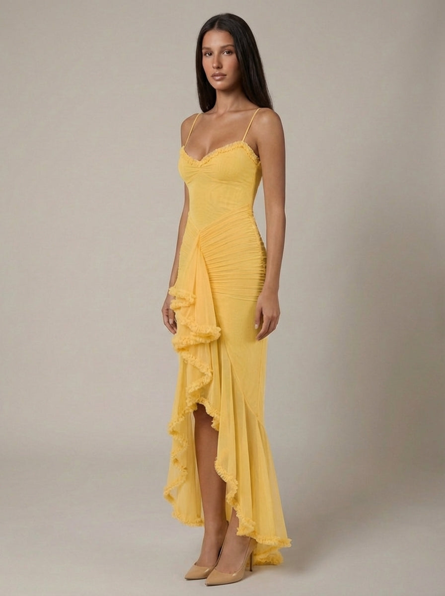 Carley | Women’s Sweetheart Neck Draped Maxi Dress
