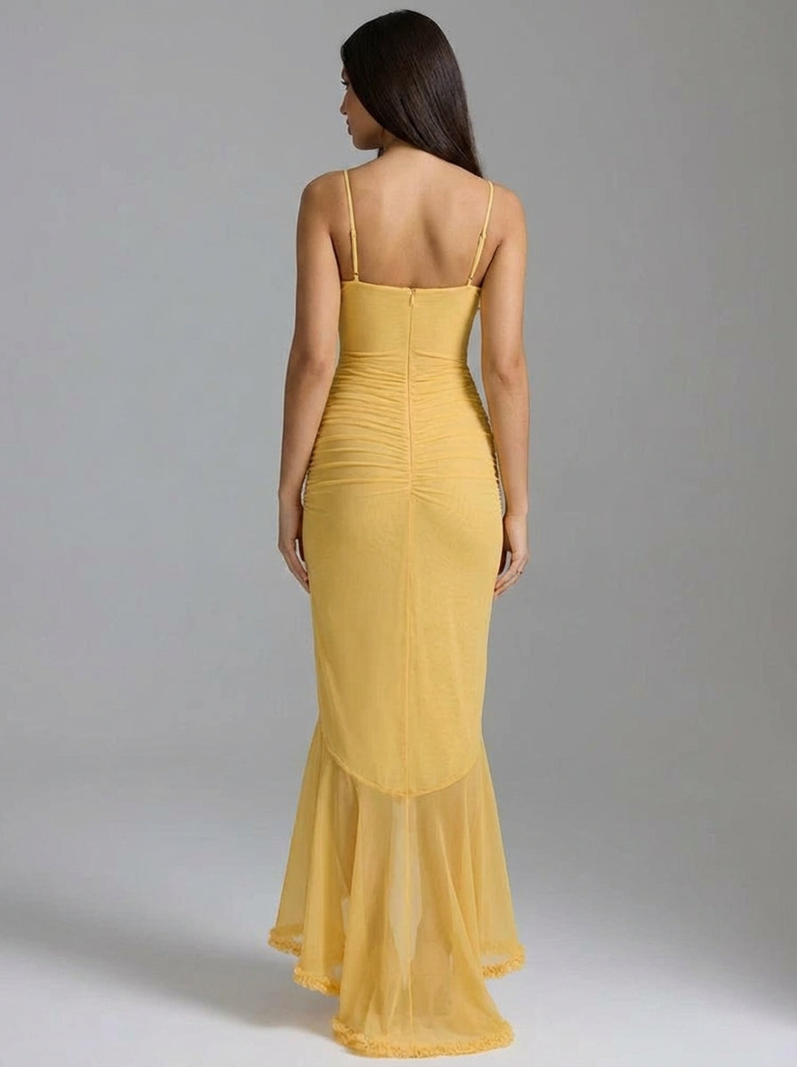 Carley | Women’s Sweetheart Neck Draped Maxi Dress