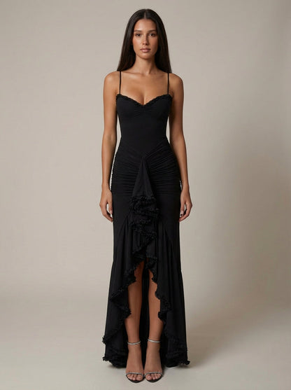 Carley | Women’s Sweetheart Neck Draped Maxi Dress
