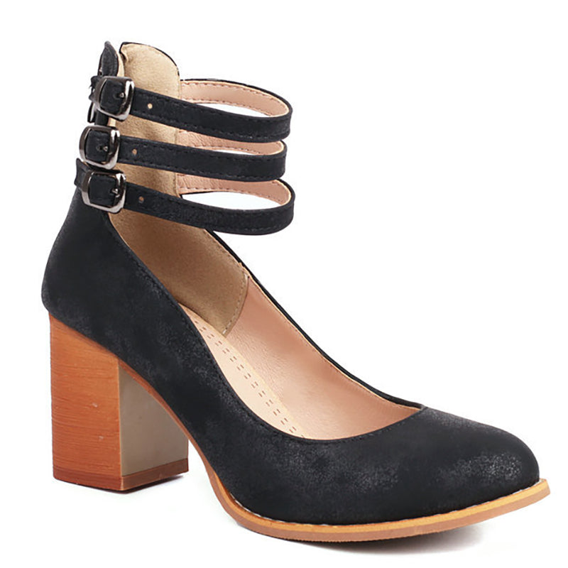 Women’s Block Heel Sandals with Ankle Strap and Minimal Design