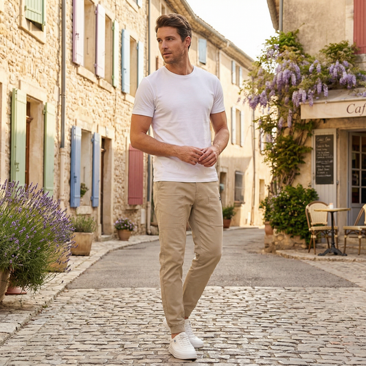 Men's Slim Fit Stretch Chino Pants with Elastic Comfort