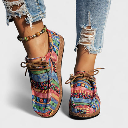 Patchwork Orthopedic Lace-Up Casual Shoes