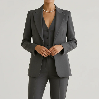 Women's Three Piece Tailored Suit Set Blazer Vest & Pants