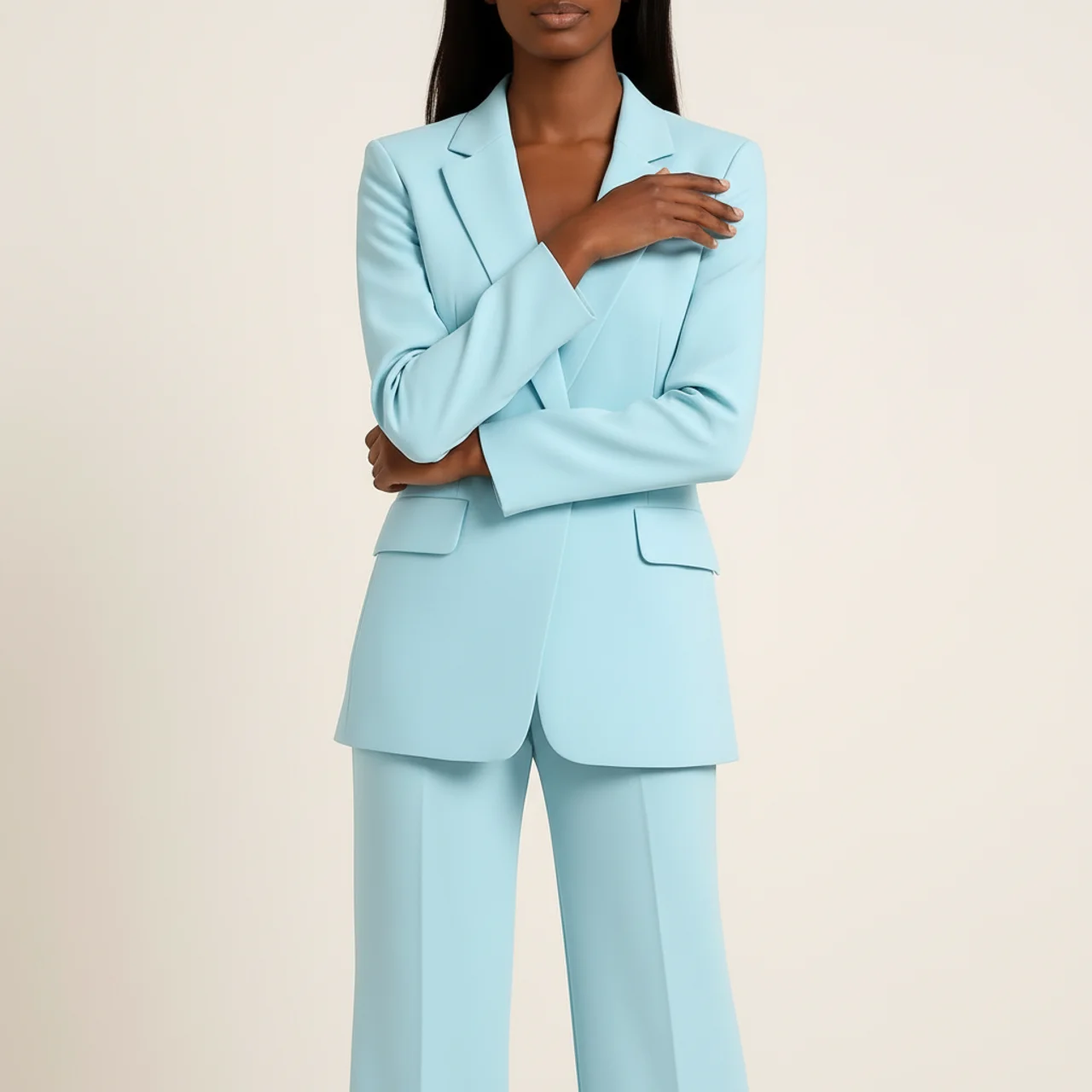 Women's Elegant Formal Blazer & Trousers Suit Set