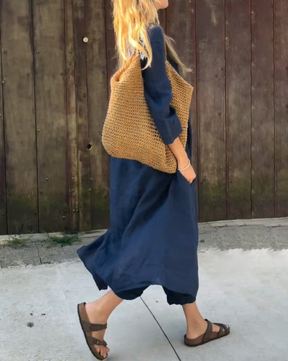 Women's Relaxed Long Tunic and Pants Set Loose Fit Casual Two Piece Outfit