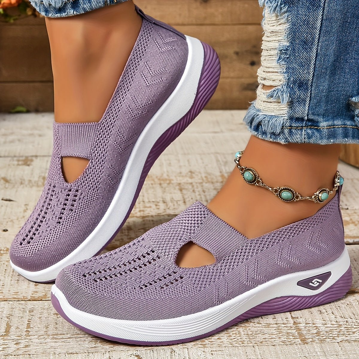 Women’s Orthopedic Slip-On Shoes with Breathable Mesh and Cushioned Sole