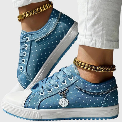 Women’s Orthopedic Lace-Up Sneakers with Arch Support and Cushioned Sole