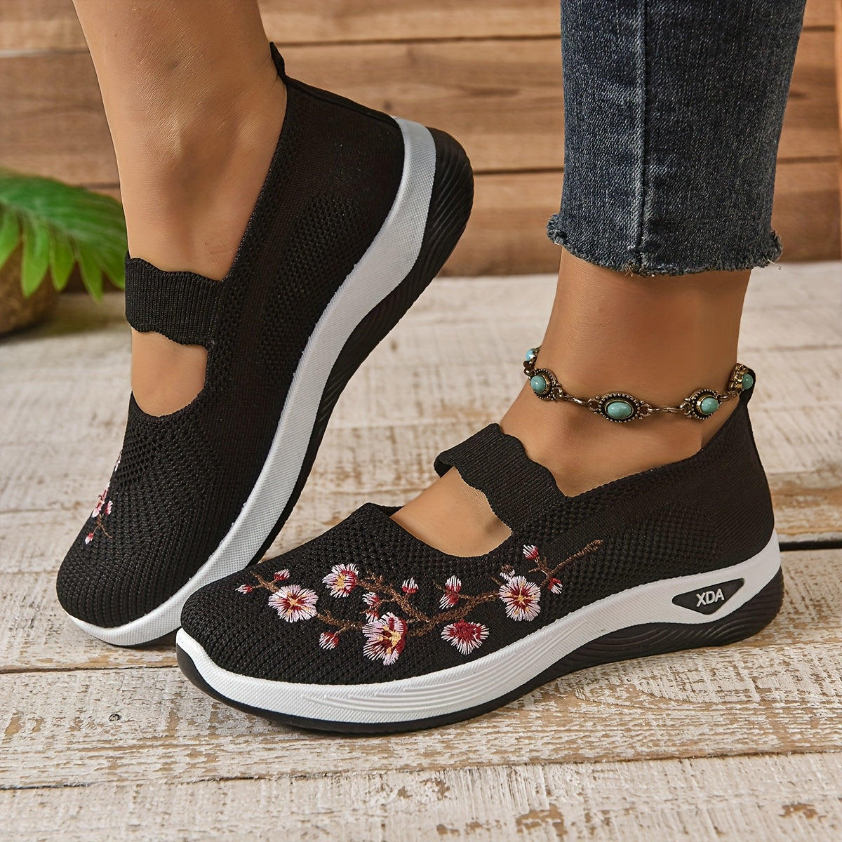 Women’s Mesh Ballet Flats with Strap and Breathable Lightweight Design