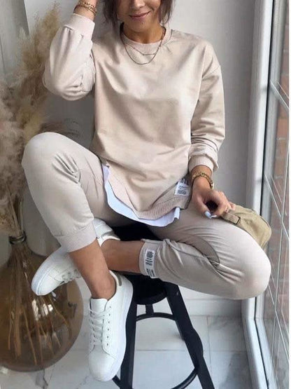 Women's Comfortable Loungewear Set with Sweatshirt and Jogger Pants