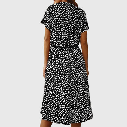 Printed Button-Front Midi Dress