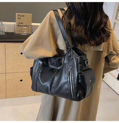 Classic Structured Leather Tote Bag for Women