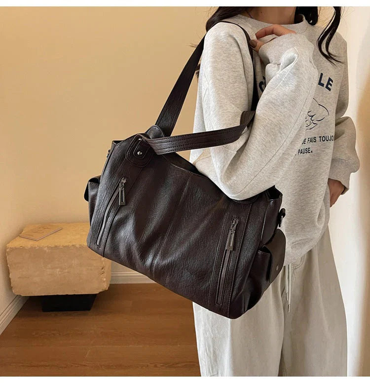 Classic Structured Leather Tote Bag for Women