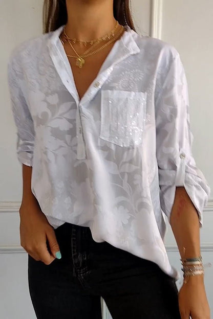 Women’s Sequin V Neck Relaxed Fit Casual Party Top