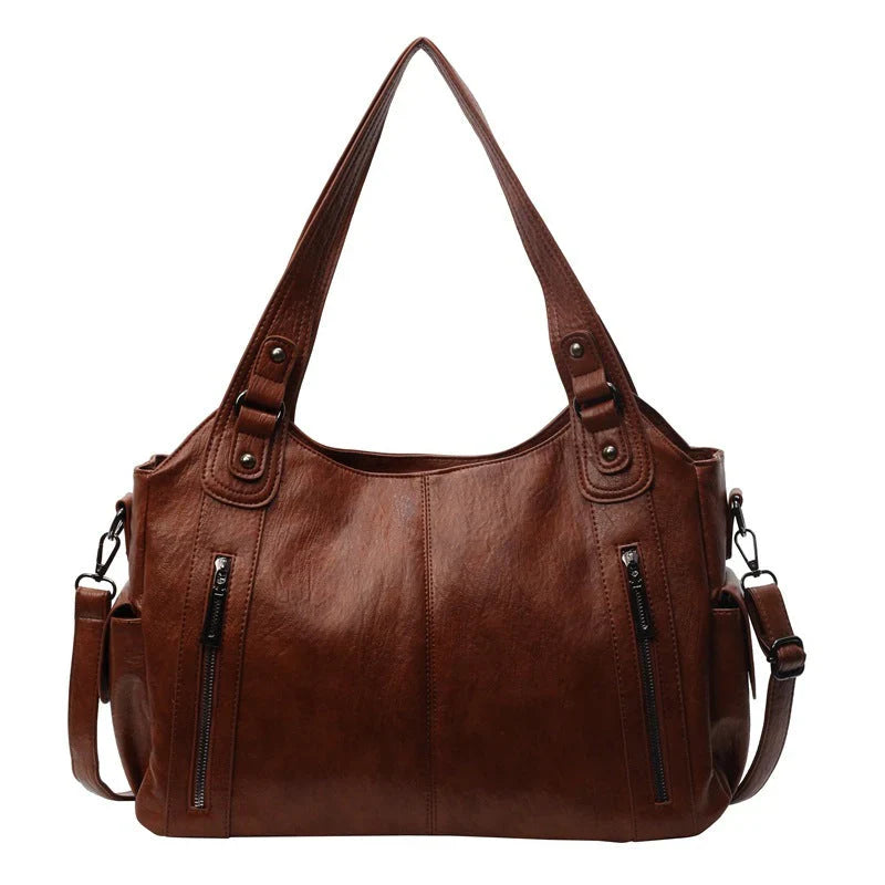 Classic Structured Leather Tote Bag for Women