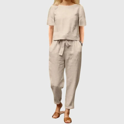 Women's Casual Two Piece Set Relaxed Fit Top and Pants Summer Outfit