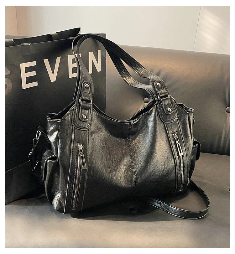 Classic Structured Leather Tote Bag for Women
