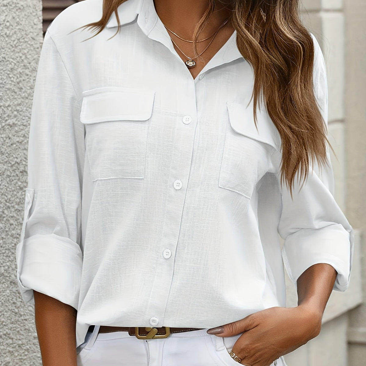 Classic Cotton Long Sleeve Shirt for Women