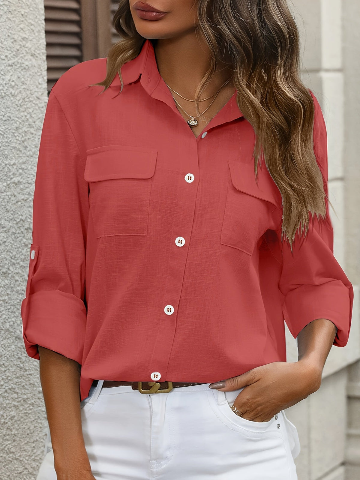 Classic Cotton Long Sleeve Shirt for Women