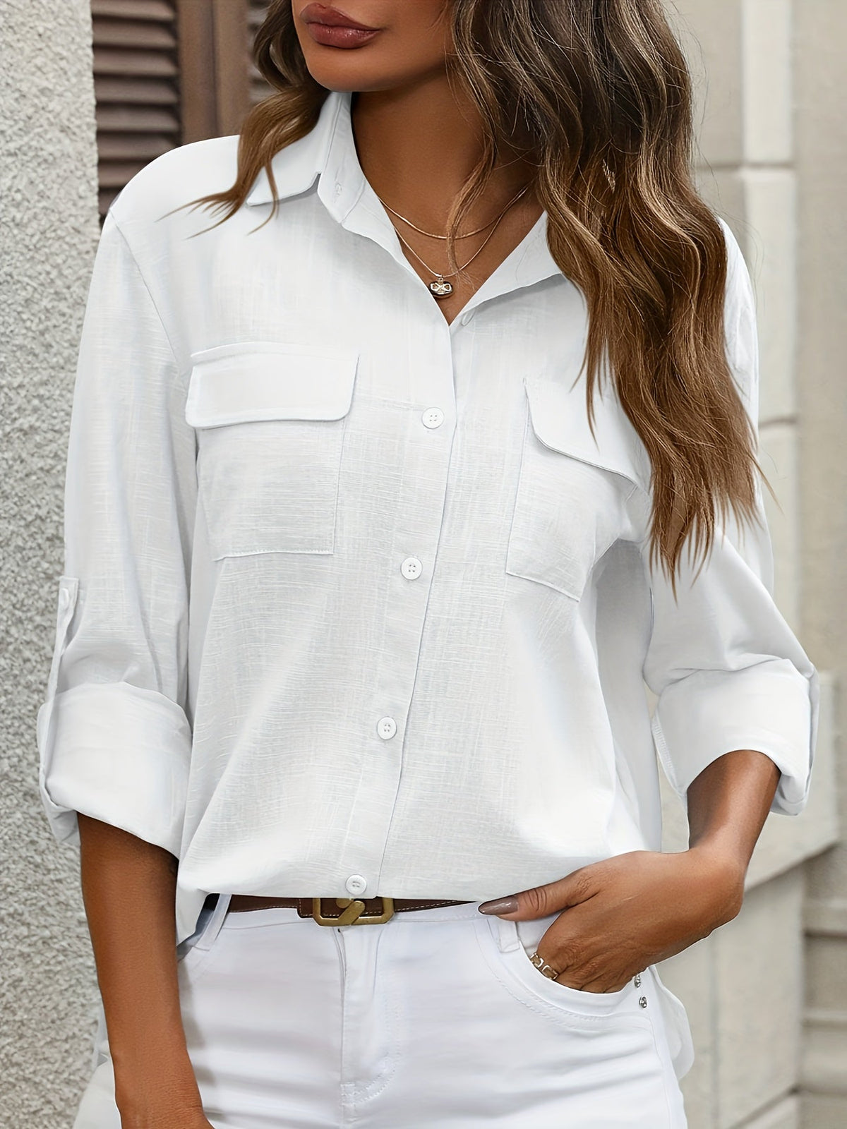 Classic Cotton Long Sleeve Shirt for Women