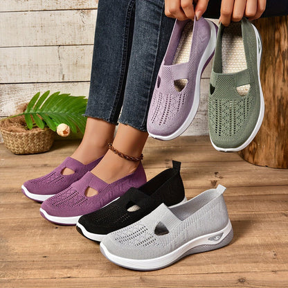 Women’s Orthopedic Slip-On Shoes with Breathable Mesh and Cushioned Sole