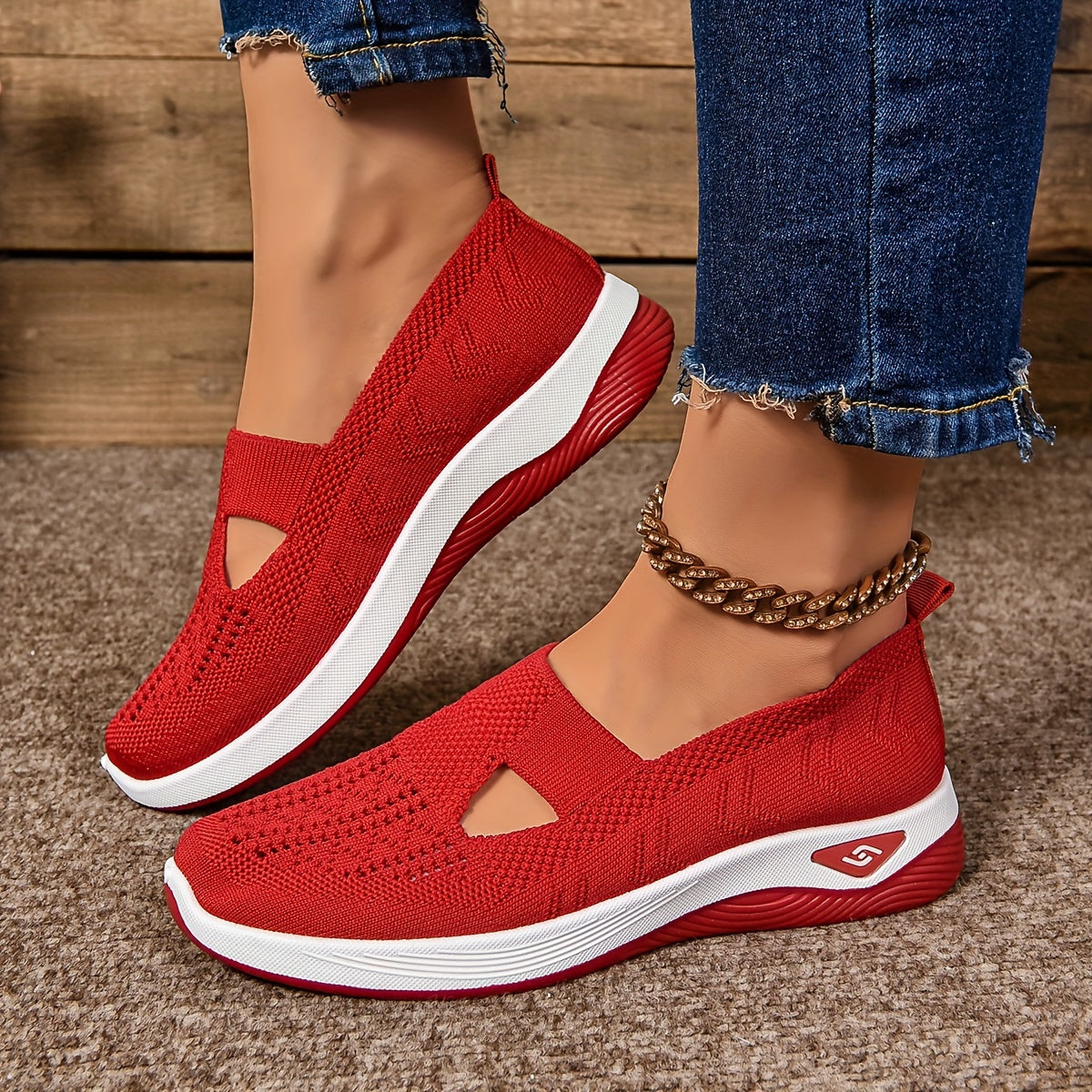 Women’s Orthopedic Slip On Shoes with Non Slip Sole and Breathable Knit