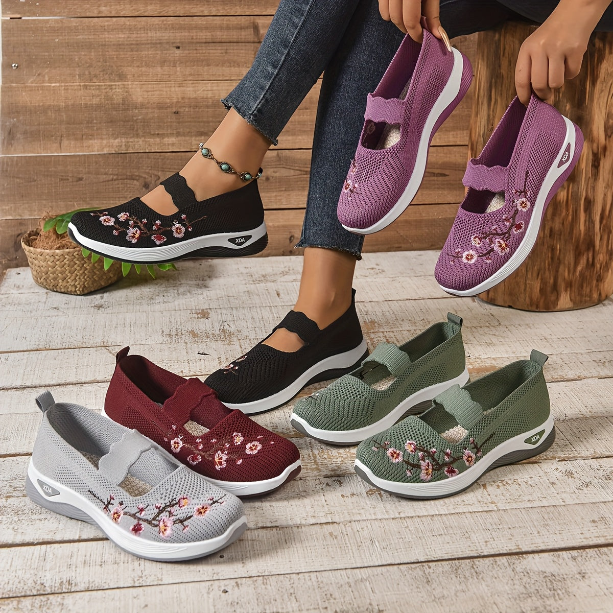 Women’s Mesh Ballet Flats with Strap and Breathable Lightweight Design