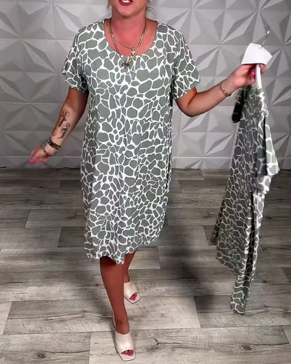Modern Printed Knee-Length Summer Dress for Women