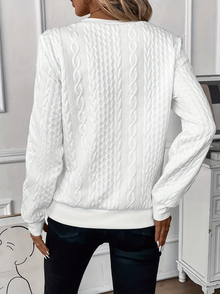 Elegant Zip Neck Knit Sweater for Women
