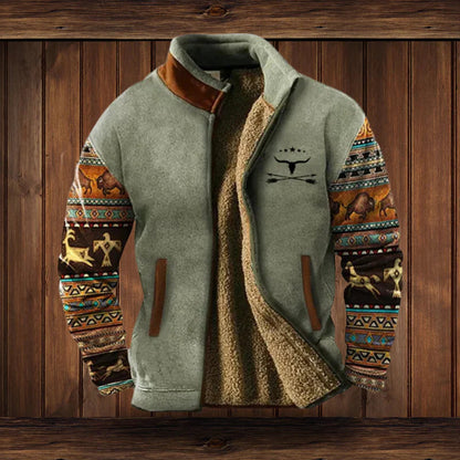 Winter Herren Jacke Warm Tribal Muster