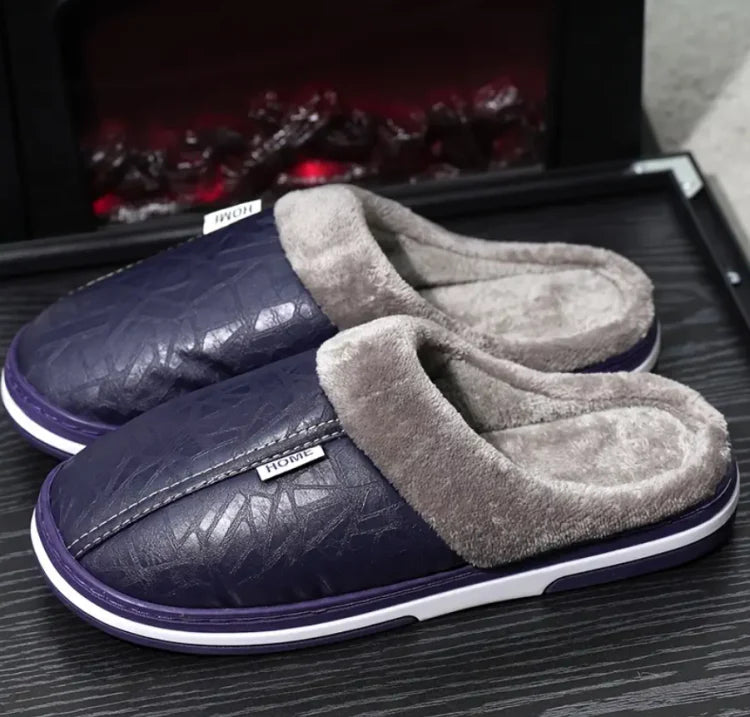 Warme Hausschuhe Mit Plüschfutter Rutschfeste Hausschuhe Herren Winter