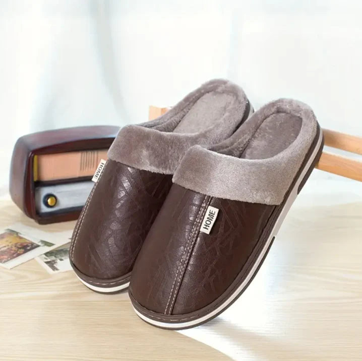 Warme Hausschuhe Mit Plüschfutter Rutschfeste Hausschuhe Herren Winter
