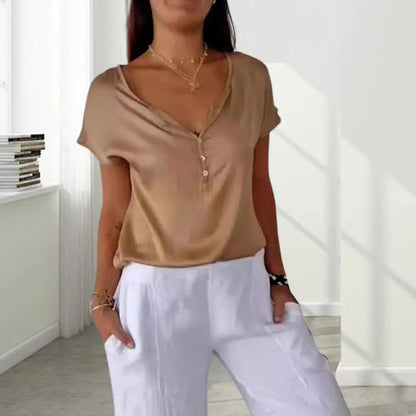 Relaxed Spring Button Top