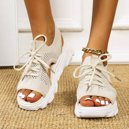 Women’s Orthopedic Cushioned Sandals with Arch Support and Lace Up Design