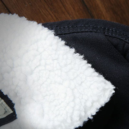 Herren Warme Winter Jacke Denim Stil