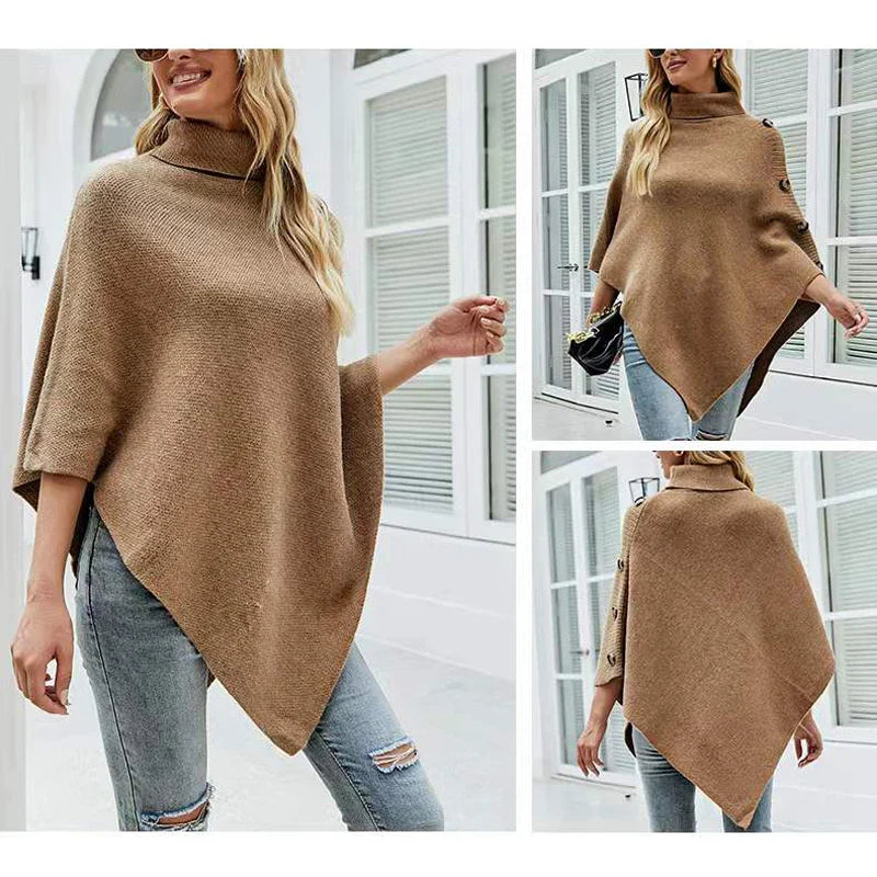 Cozy Warm Knit Poncho Cape for Women