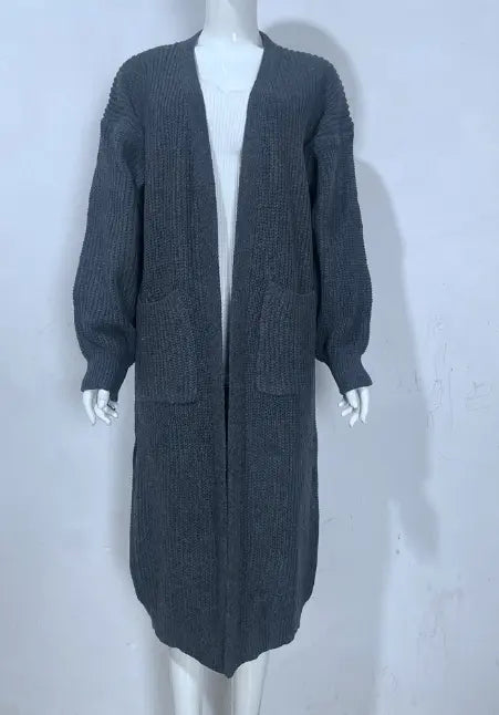 Gemütlicher Langer Gestrickter Cardigan Mantel für Winter Damen