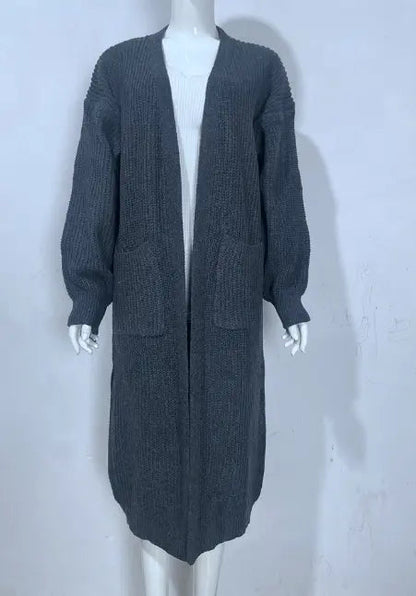 Gemütlicher Langer Gestrickter Cardigan Mantel für Winter Damen