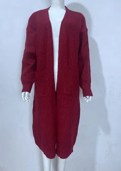 Gemütlicher Langer Gestrickter Cardigan Mantel für Winter Damen