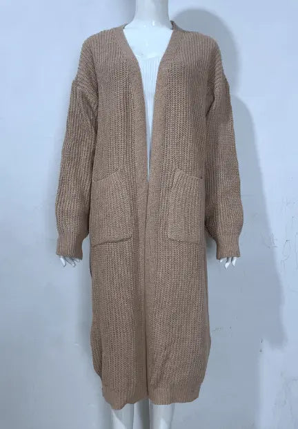 Gemütlicher Langer Gestrickter Cardigan Mantel für Winter Damen